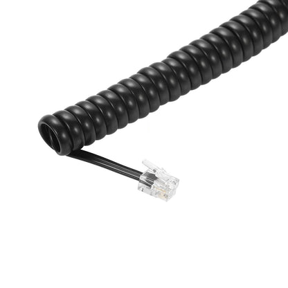 25Ft Coiled Handset Cord, RJ22 (4P4C) Black