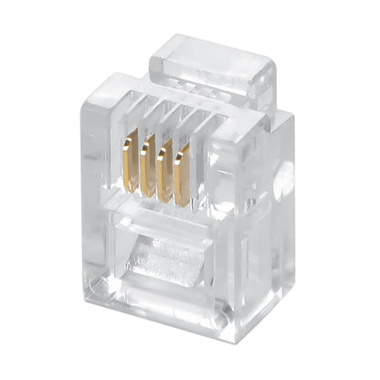 RJ22 4P4C Plug for Handset Flat Stranded Wire 100pk