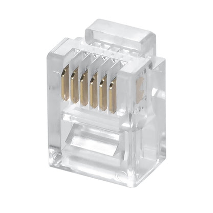 RJ12 (6P6C) Plug for Stranded Flat Wire 100pk