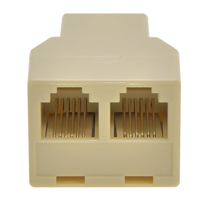 RJ12 1Jack/2Jack T adapter, Straight Beige
