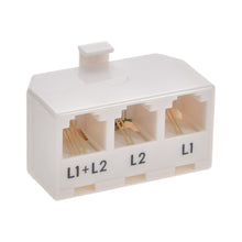 RJ11 6P4C Line Splitter, Line1/Line2/Line1+Line2