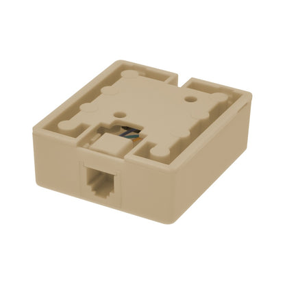 RJ11 Modular Single Port Surface Mount Jack Ivory