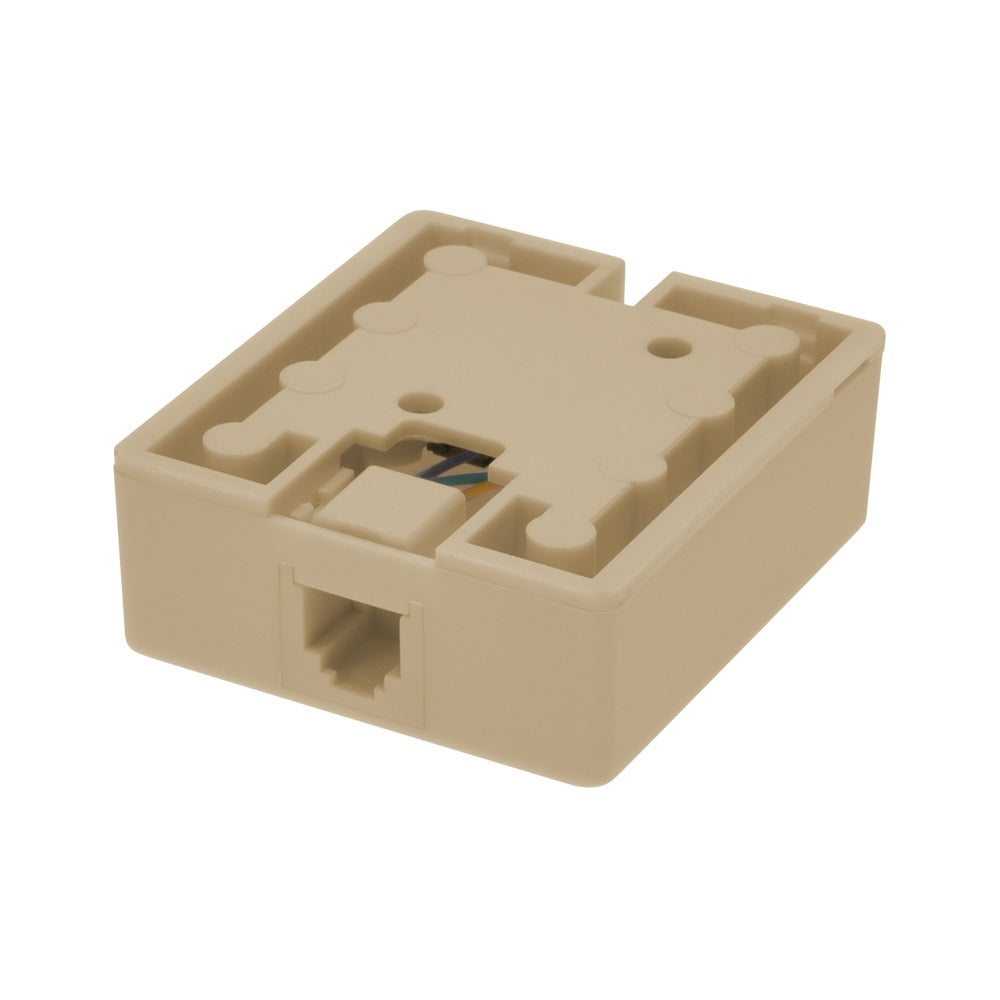 RJ11 Modular Single Port Surface Mount Jack Ivory