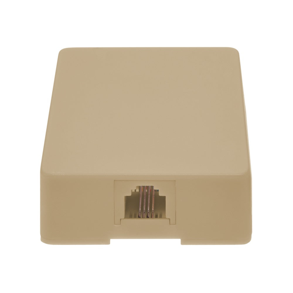 RJ11 Modular Single Port Surface Mount Jack Ivory