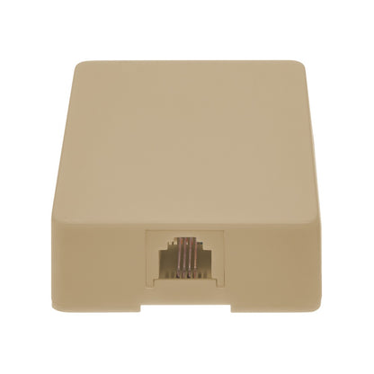 RJ11 Modular Single Port Surface Mount Jack Ivory
