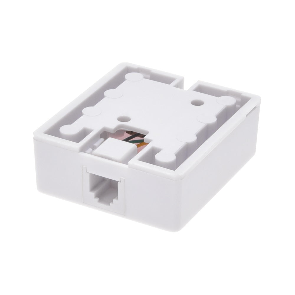 RJ11 Modular Single Port Surface Mount Jack White