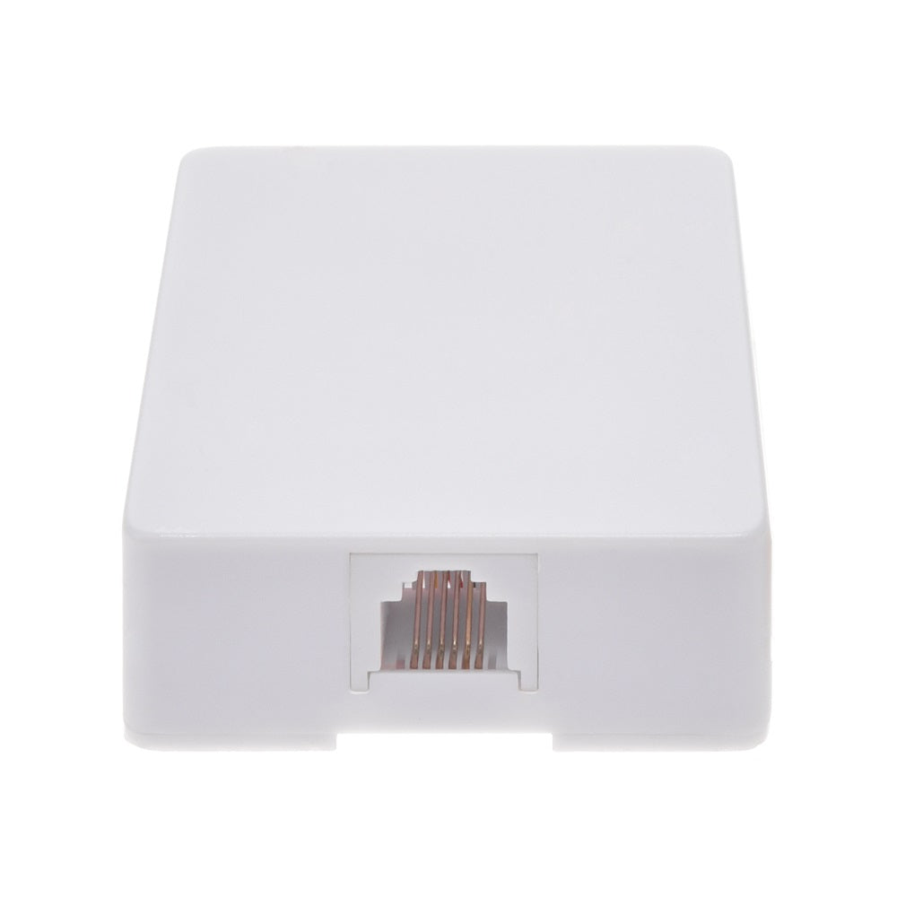 RJ12 Modular Single Port Surface Mount Jack White