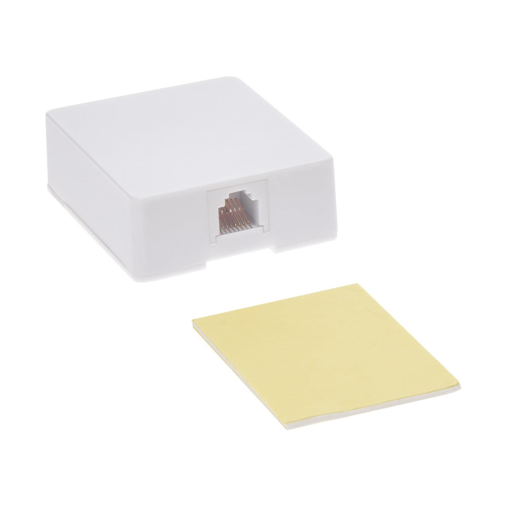RJ45 Modular Single Port Surface Mount Jack White