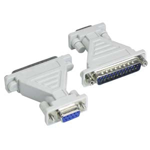 DB9-F/DB25-M Serial Adapter, Thumbscrew(DB9) / Hex Nut(DB25)