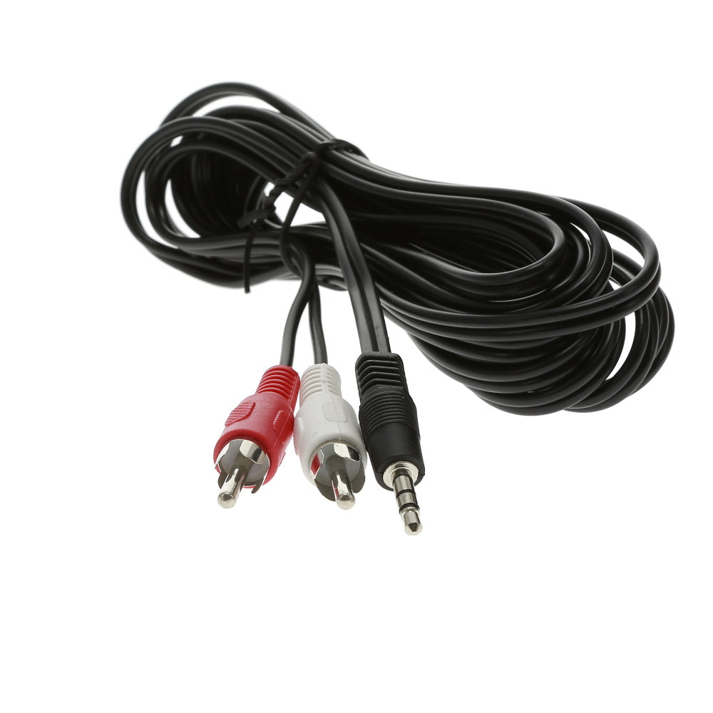 12Ft 3.5mm Stereo Plug to 2xRCA-M Cable