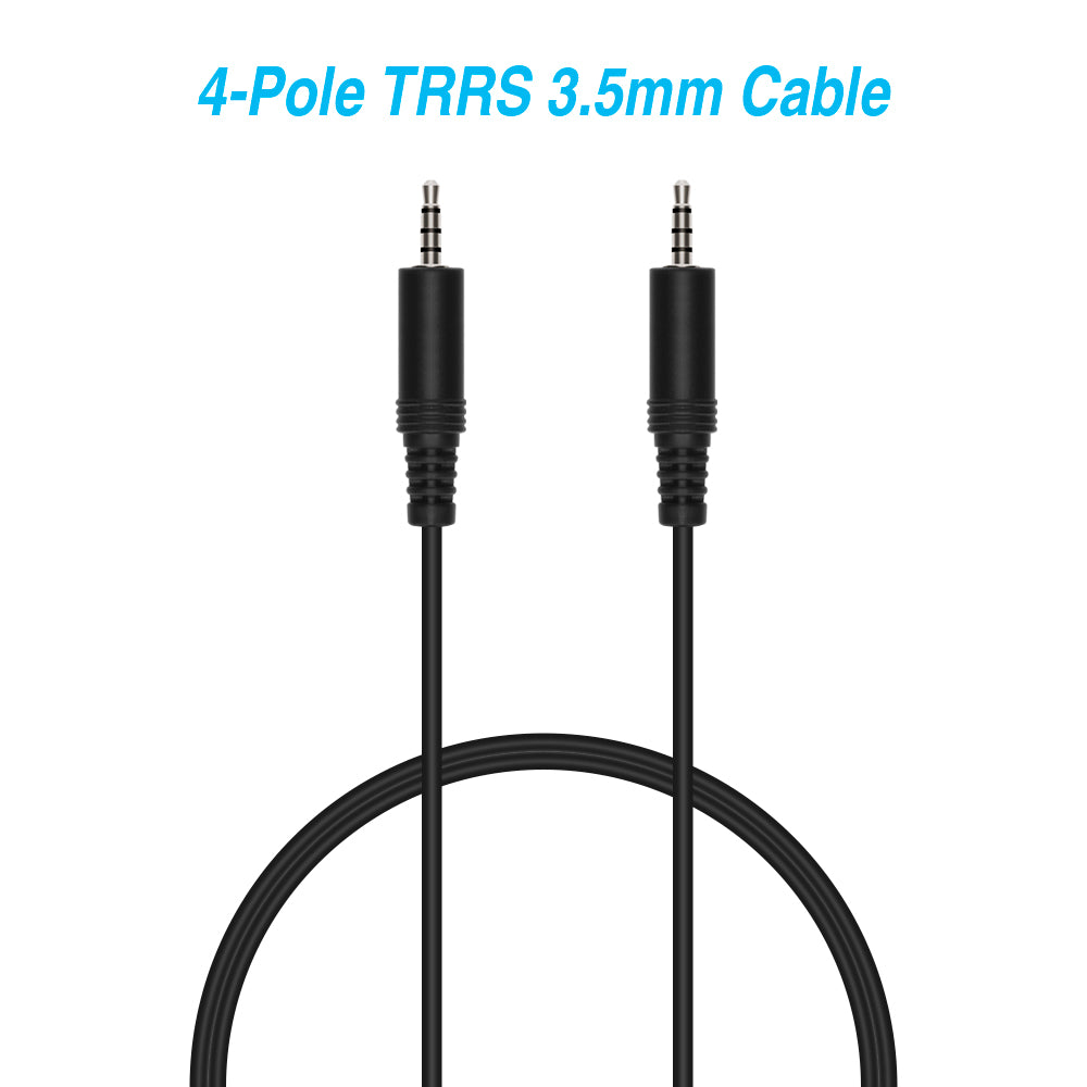 3Ft 3.5mm 4-Pole M/M Stereo TRRS Audio Cable