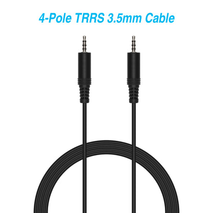 6Ft 3.5mm 4-Pole M/M Stereo TRRS Audio Cable