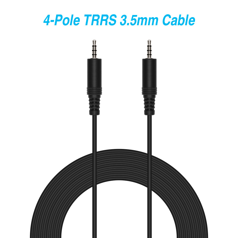 25Ft 3.5mm 4-Pole M/M Stereo TRRS Audio Cable
