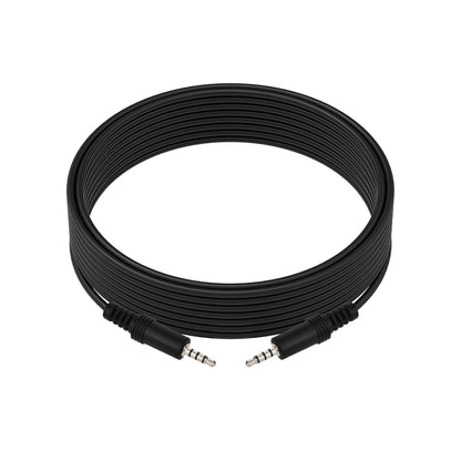 25Ft 3.5mm 4-Pole M/M Stereo TRRS Audio Cable