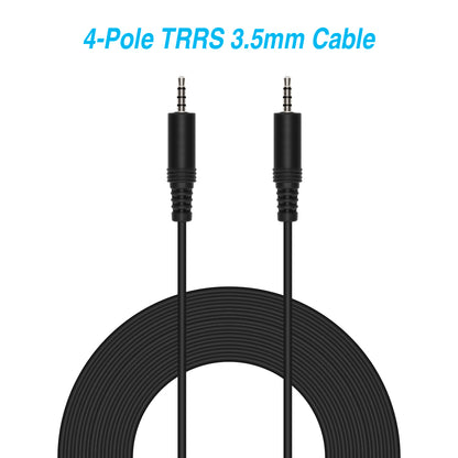 50Ft 3.5mm 4-Pole M/M Stereo TRRS Audio Cable