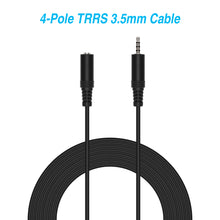 25Ft 3.5mm 4-Pole M/F Stereo TRRS Audio Cable