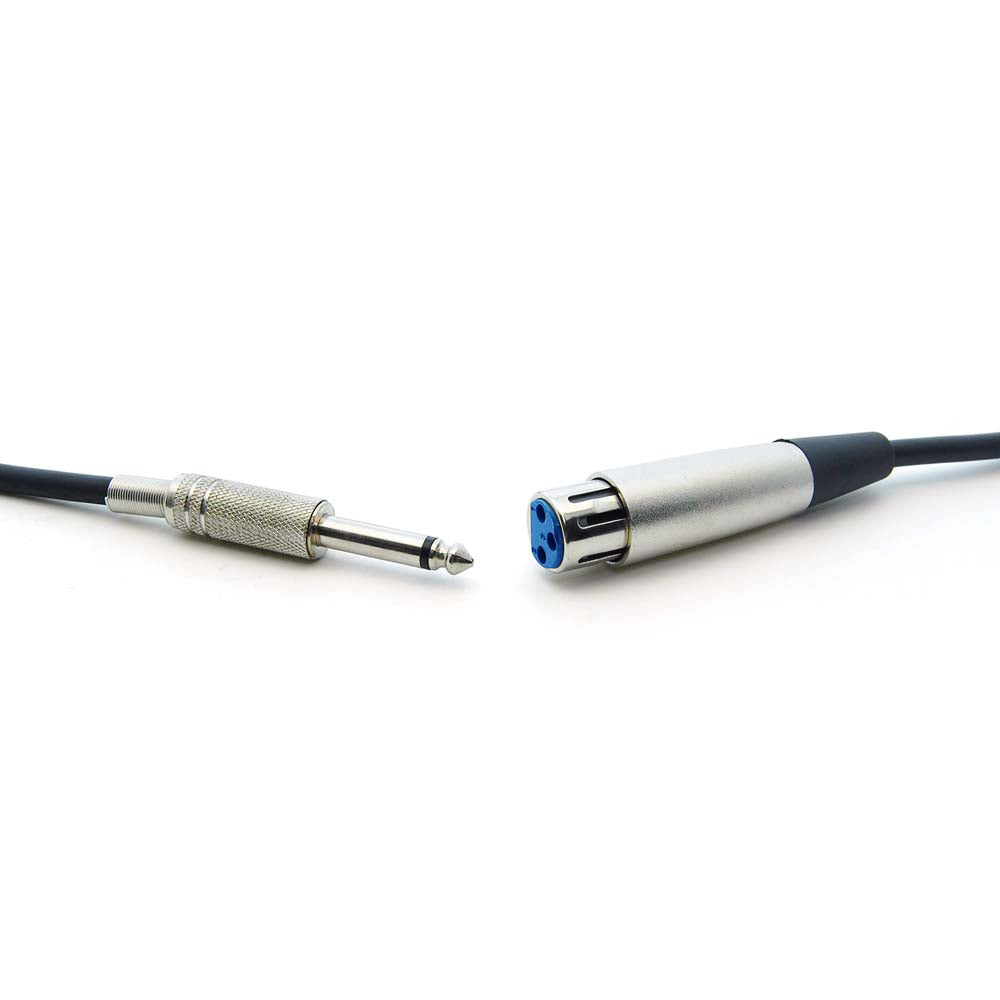 10Ft XLR 3P Female to 1/4" Unbalanced Microphone Cable