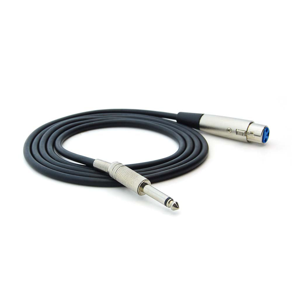 10Ft XLR 3P Female to 1/4" Unbalanced Microphone Cable