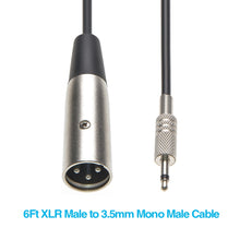 6Ft XLR Male to 3.5mm Mono Male Cable