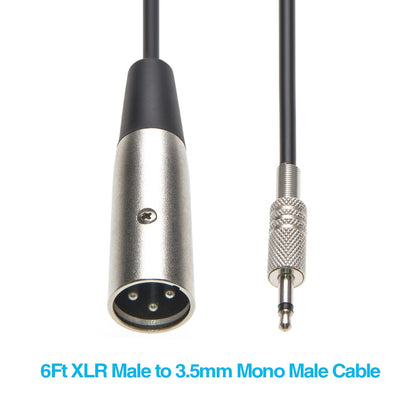 25Ft XLR Male to 3.5mm Mono Male Cable