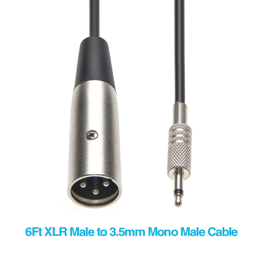 25Ft XLR Male to 3.5mm Mono Male Cable