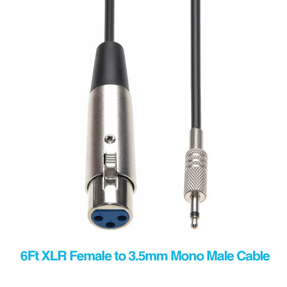 25Ft XLR Female to 3.5mm Mono Male Cable