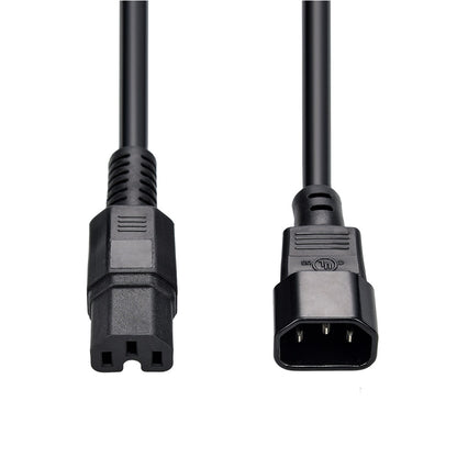 6Ft  Power Cord C14 to C15 Black/ SJT 14/3