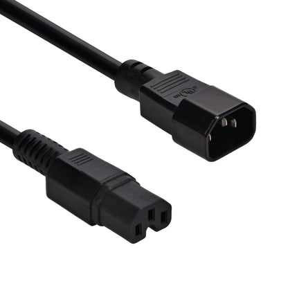 6Ft  Power Cord C14 to C15 Black/ SJT 14/3