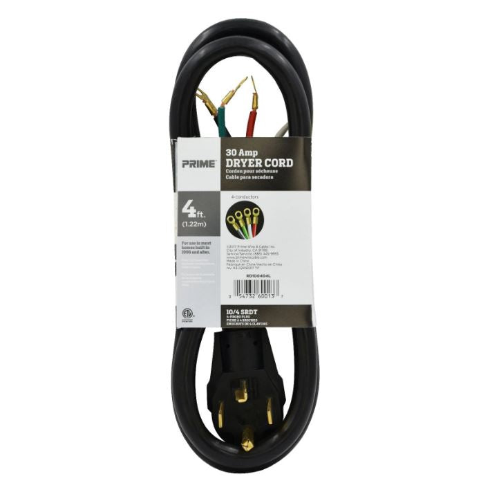 4Ft 10/4 30 Amp 4-Wire Dryer Cord