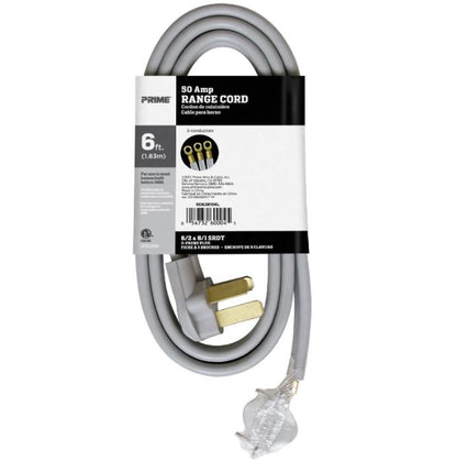 6Ft 6/2 & 8/1 50 Amp 3-Wire Range Cord