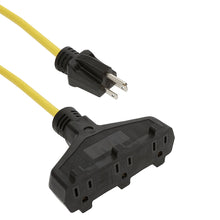 100Ft 3-Outlet Power Extension Cord SJTW 14/3 Yellow
