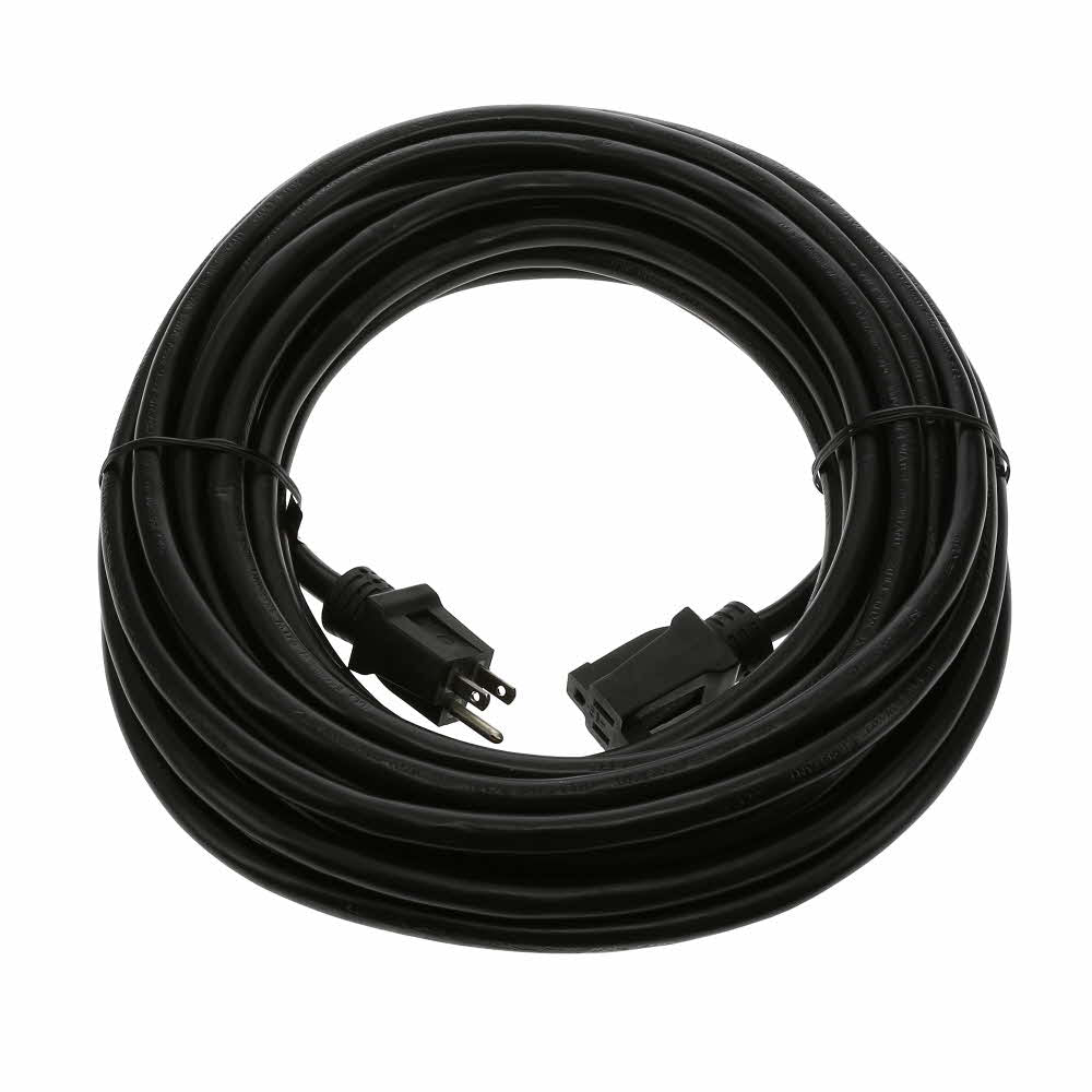 50Ft  Heavy Duty Black Power Extension Cord  SJTW 12/3 AWG
