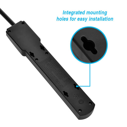6Ft 6-Outlet Surge Protector 14AWG/3, 15A, 90J Black