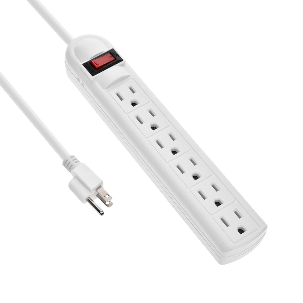 12Ft 6-Outlet Surge Protector 14AWG/3, 15A, 90J