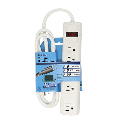 6Ft 6-Outlet Perpendicular Power Strip 90j