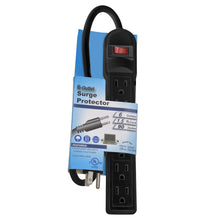 1.5 Ft 6-Outlet Surge Protector 14AWG/3 15A, 90J Black
