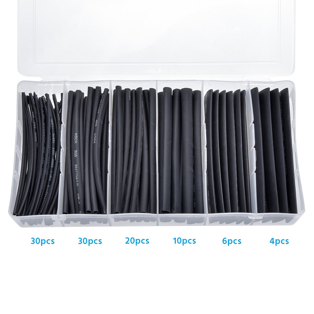 Heat Shrink Tube Kit, Black  (100pcs)