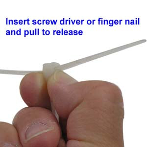 8" Releasable Cable Tie 50lbs 100pk