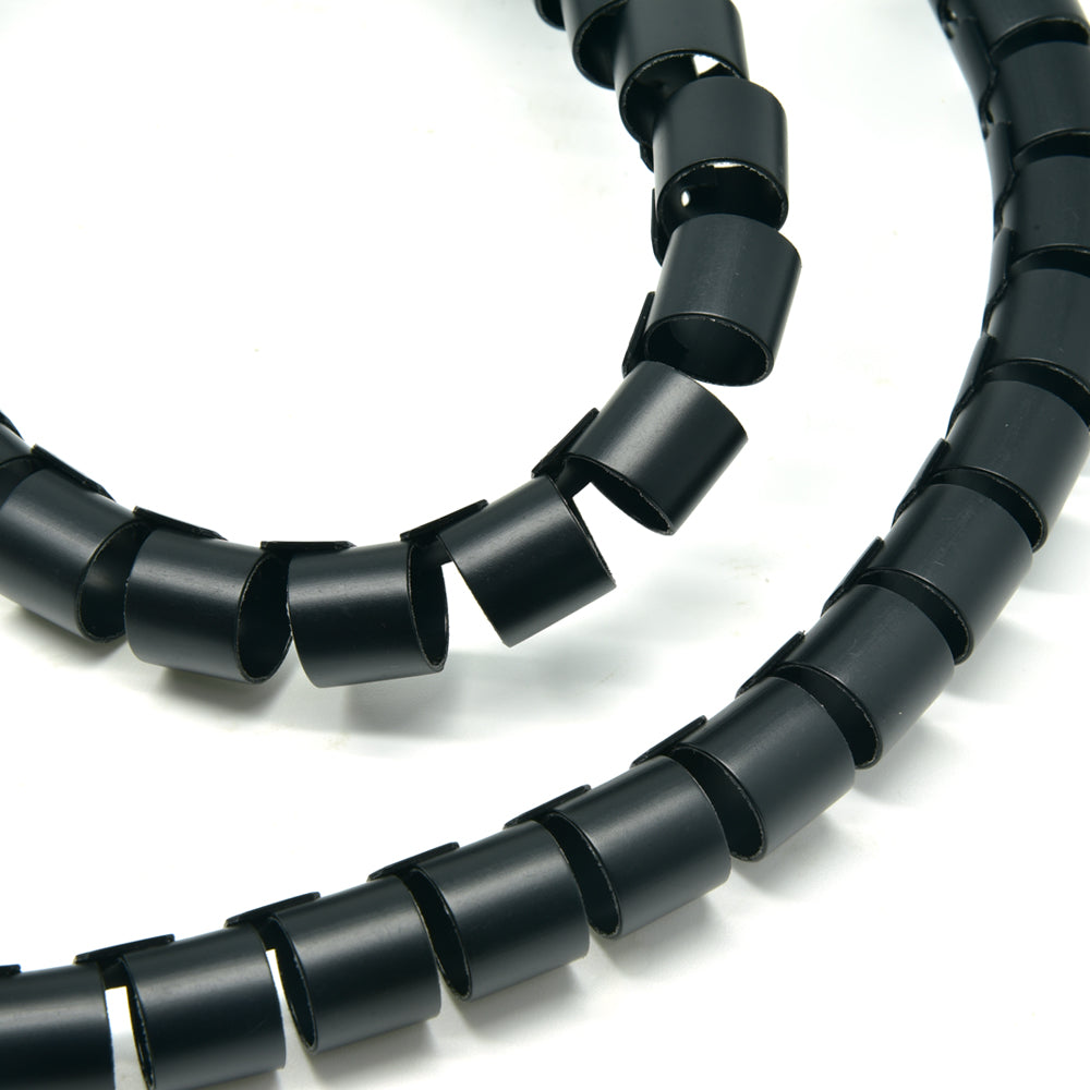 Spiral Cable Zip Wrap Black 15mm x 1.5m (0.6" x 4.92Ft)