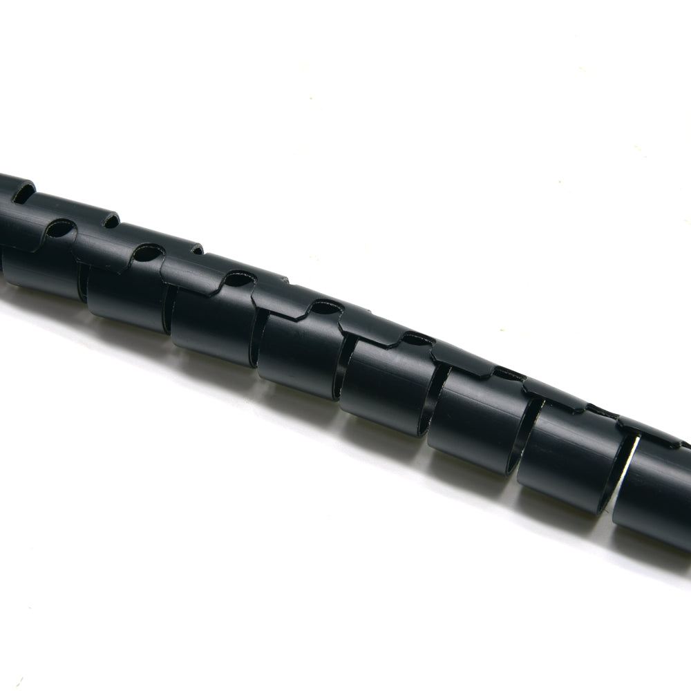Spiral Cable Zip Wrap Black 20mm x 1.5m (0.8" x 4.92Ft)