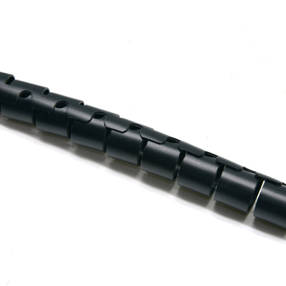 Spiral Cable Zip Wrap Black 15mm x 1.5m (0.6" x 4.92Ft)