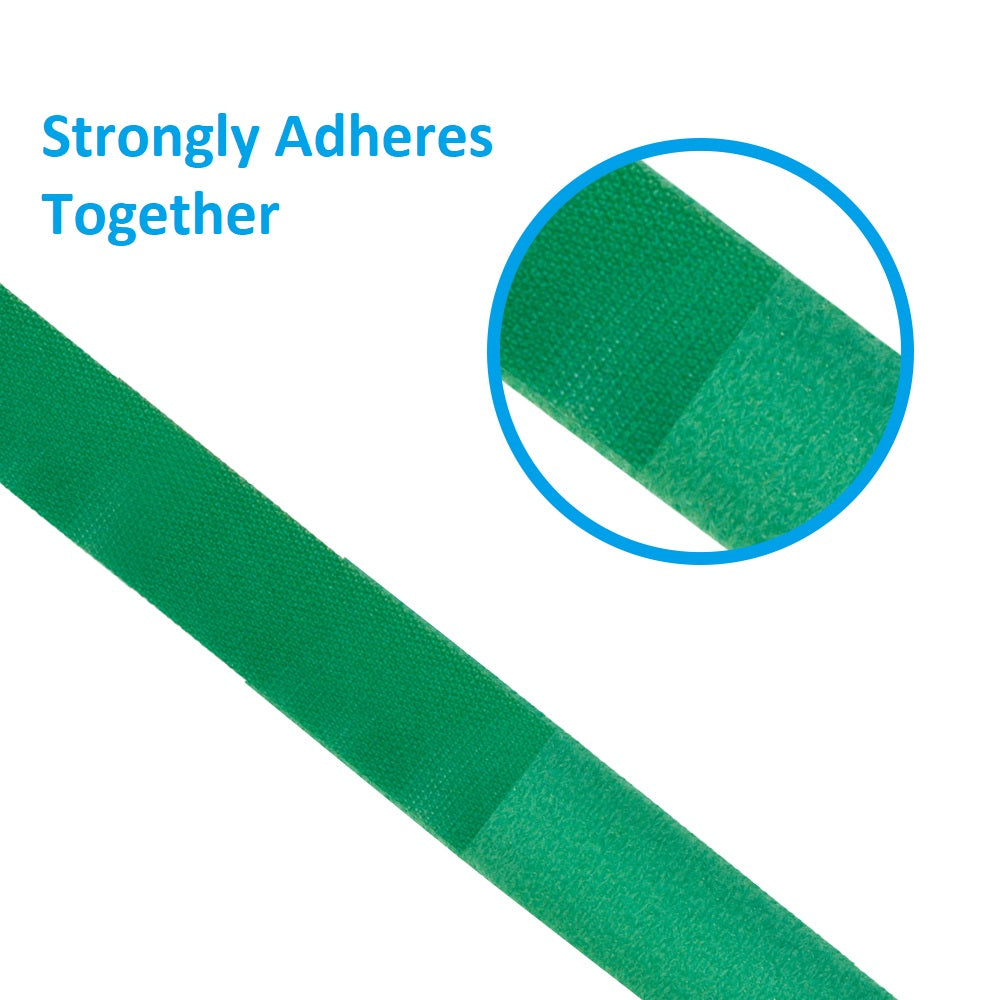 50Ft 0.8" Width Hook and Loop Strap Tape Green