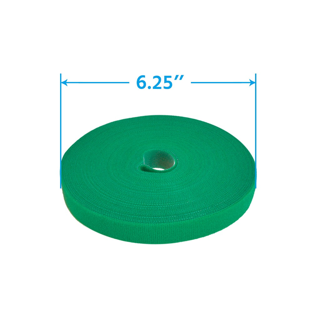 50Ft 0.8" Width Hook and Loop Strap Tape Green