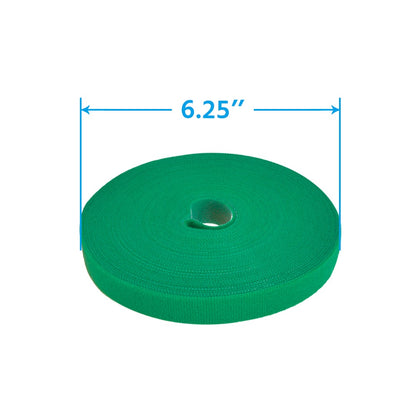 50Ft 0.8" Width Hook and Loop Strap Tape Green