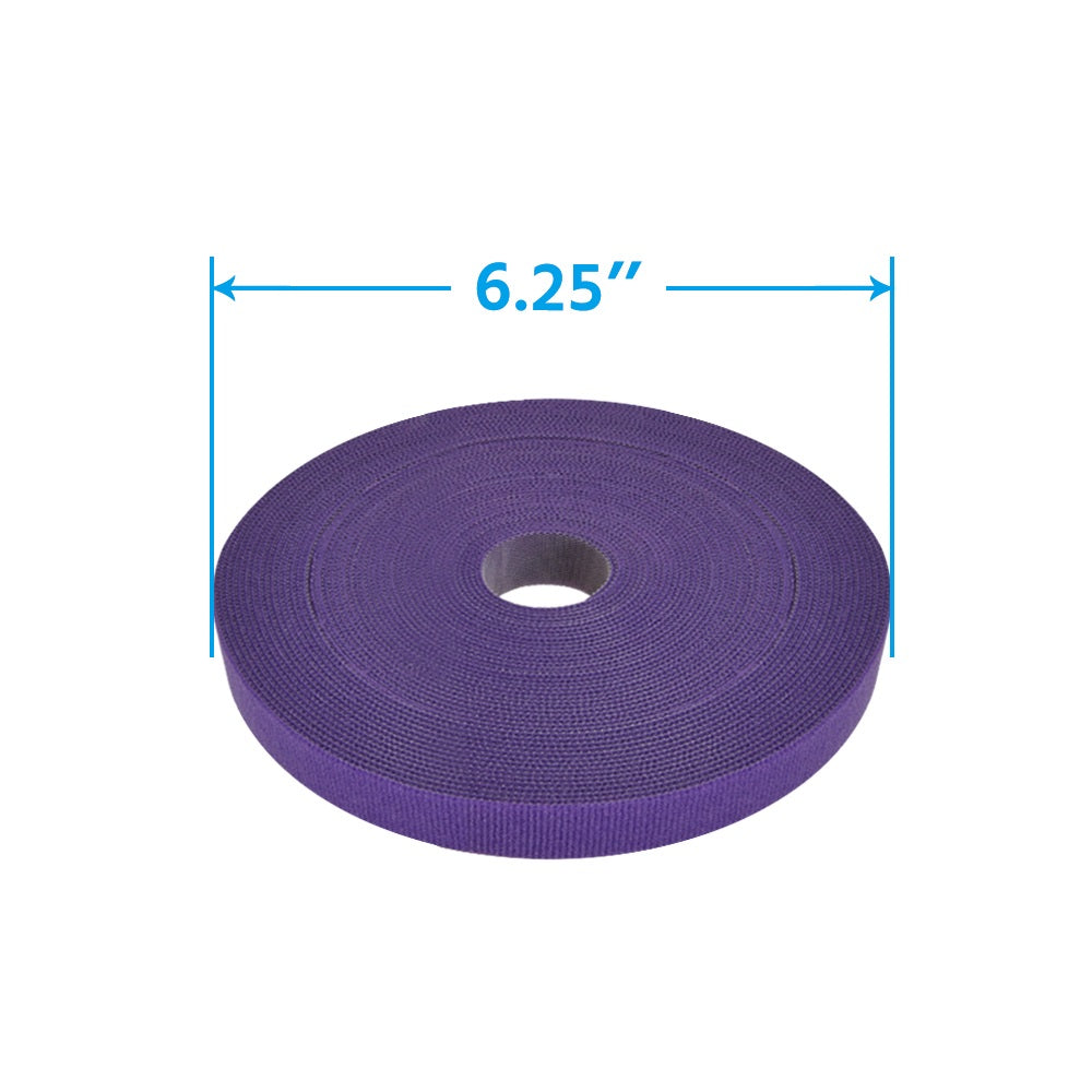 50Ft 0.8" Width Hook and Loop Strap Tape Purple