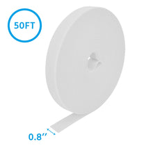 50Ft 0.8" Width Hook and Loop Strap Tape White