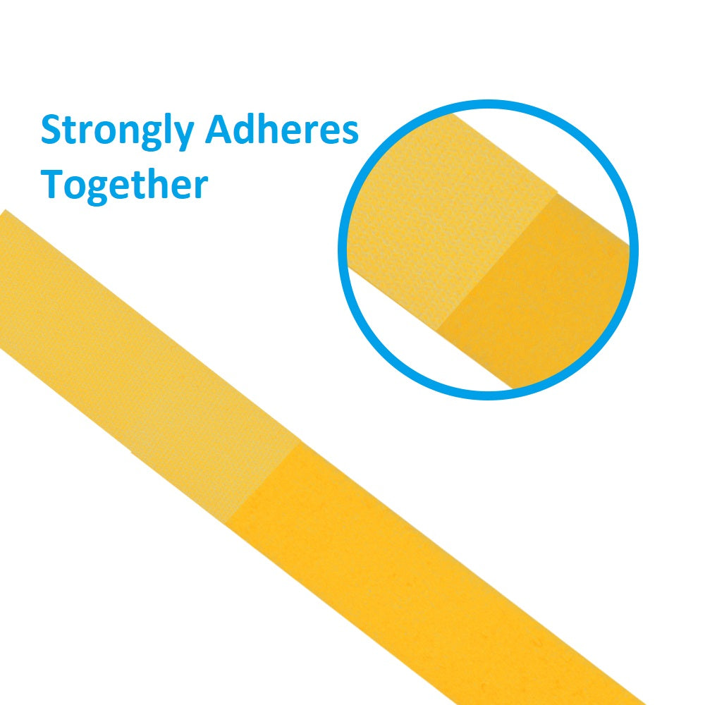 50Ft 0.8" Width Hook and Loop Strap Tape Yellow