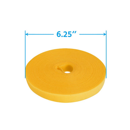 50Ft 0.8" Width Hook and Loop Strap Tape Yellow