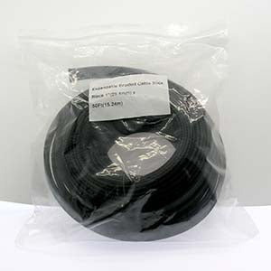Expandable Braided Cable Sleeve Black 1" (25.4mm) x 100Ft (30.48m)